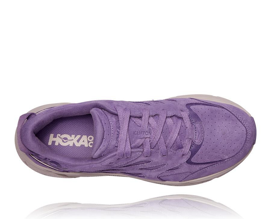 Hoka One One Yürüyüş Ayakkabısı Kadın Mor - Clifton L Suede - GM0496173